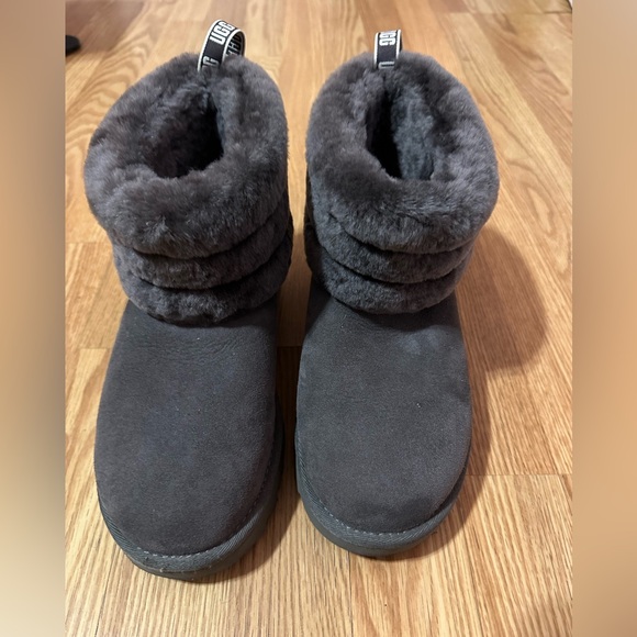 UGG Charcoal Fur-Lined Boots - Picture 2 of 12